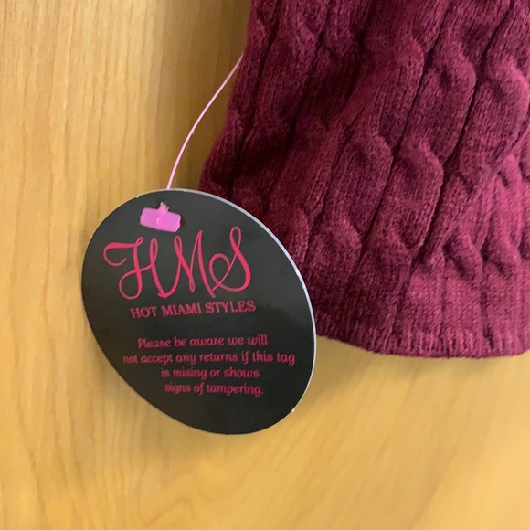 Burgundy/Merlot High Neck Sweater Dress NEW (NWT) - Picture 4 of 4